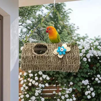 Птичье гнездо хижина среда обитания украшение интерактивная игра плетеный домик для отдыха мелких животных клетка для 1 piece