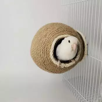 Птичье гнездо из кокосового волокна, птичье гнездо, товары для домашних животных, игрушки, птичье гнездо из кокосового волокна, Вэнь, птичье гнездо, тигровая шкура, пион Diameter about 12-14cm (weight about 350g)