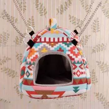 Птичье гнездо Зимняя кровать Домик Сарай Подвесной гамак Клетка Палатка Мягкое убежище для хомяка S