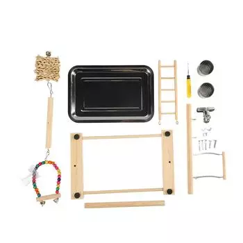 Птичья игровая площадка безопасная устойчивая к укусам избавляет от скуки деревянная игровая площадка для попугаев подставка для птиц попугаи