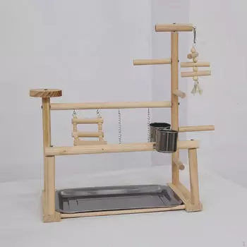 Птичья игровая площадка, игровая площадка для попугаев, гимнастическая стойка для попугаев, деревянная игровая площадка для попугаев