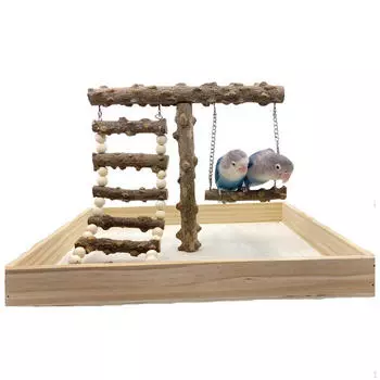 Птичья игровая площадка простая подставка мост качели скалолазание деревянная учебная лестница игрушка для ярмарки развлечений