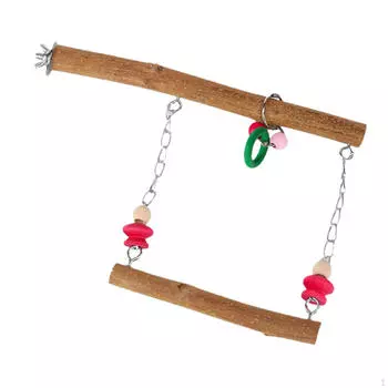 Птичья качели игрушка подвесная клетка прочный портативный центр активности, жевательные деревянные игрушки