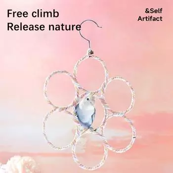 Птичья клетка, подвесные качели, игровые игрушки, птицы, прочные бумажные веревочные игрушки, красочные веревочные качели, милые маленькие игрушки для упражнений с животными на веревке A1