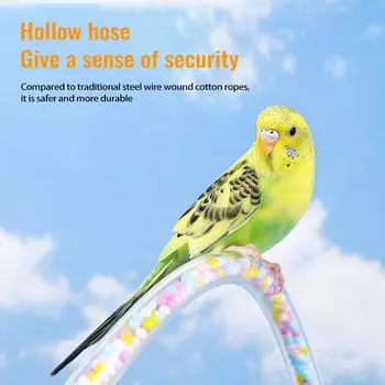 Птичья веревка, жердочка, качели, подставка для клетки для птиц с полым шлангом, винт из нержавеющей стали, сочетание цветов конфет, стоящая жердочка для лазания