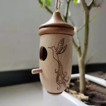 Птичий домик Тонкая работа Простота в использовании Деревянное компактное естественное гнездо для отдыха Товары для улицы