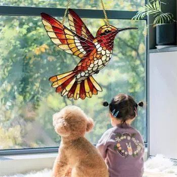 Птицы-духи, Акриловая сова-ловец солнца, Крылатые украшения, Милая колибри-ловец солнца, Подвеска на окно One Size