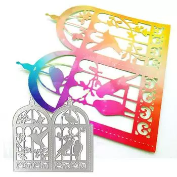Птицы в клетке Скрапбукинг металлические штампы трафареты для DIY альбом декор бумажной карты серебряный