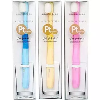 Ptnano Made in Platinum nano зубная щетка manmou цвета головки щетки [Надежная Япония] Похожая на перо (3 НАБОРА)