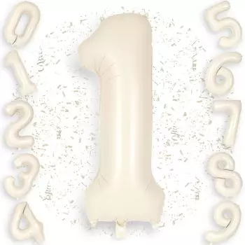 Ptyceler 40-дюймовый кремово-белый воздушный шар с цифрой, большой 90 см, воздушный шар для украшения дня рождения, воздушный шар для дня рождения, празднования дня рождения Ptyceler прибл.