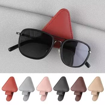 ПУ автомобильный держатель для очков, треугольный солнцезащитный козырек, оправа для очков, держатель для билетов и документов, органайзер, аксессуары красный