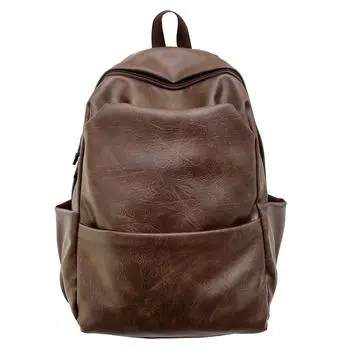 ПУ рюкзак мужской дорожный рюкзак большой емкости школьный рюкзак для поездок на работу коричневый