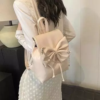 PU Bow Fashion Backpack High Quality Commuting Versatile Fashion Backpack