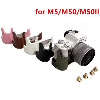 PU чехол для камеры, защитный чехол для корпуса Canon EOS M5 M50 M50 Mark II M50II M50 Mark 2 EOSM5 EOSM50 M 50 Camera чёрный