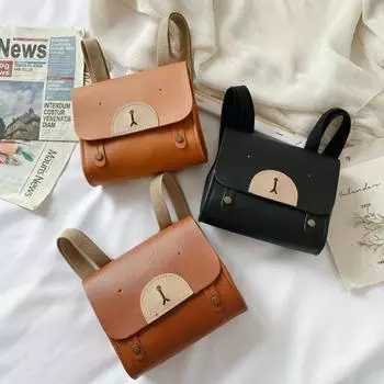 ПУ Детский повседневный рюкзак, симпатичная мини-сумка для корейских детей, ретро-мода для мальчиков и девочек, раннее образование, детский сад, школьный рюкзак чёрный