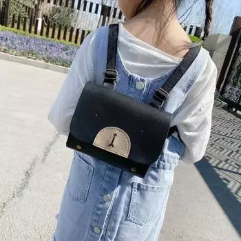 ПУ Детский повседневный рюкзак, симпатичная мини-сумка для корейских детей, ретро-мода для мальчиков и девочек, раннее образование, детский сад, школьный рюкзак чёрный