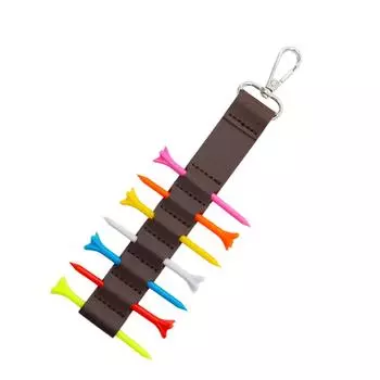 PU Golfs Tees Holder 7 Slot Golfs Tees Storage Bags Portable Golfs Tees Carriers Pouch Hook to Golfs Bag Belt Clip кофейный