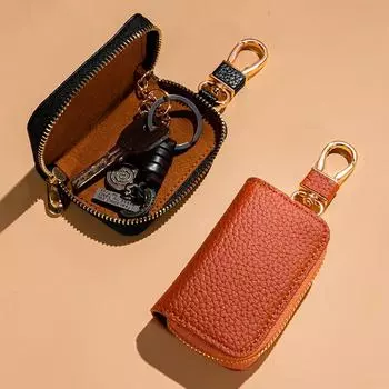 Pu Key Pouch Мужской Женский Держатель Ключей Органайзер Сумка Для Ключей от Машины Брелок Кошелек Простой Чехол Для Ключей Сумка Защитный Чехол Для Ключей От Машины коричневый