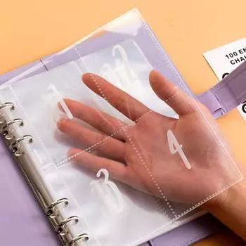 PU кожа 100Envelope Challenge Binder Отправить наклейки Экономия денег Binder Worker StyleB Blue