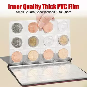 PU кожа 10 листов домашнего декора монеты держатели для фотоальбомов марки 120 карманов альбом для монет коллекция книг синий