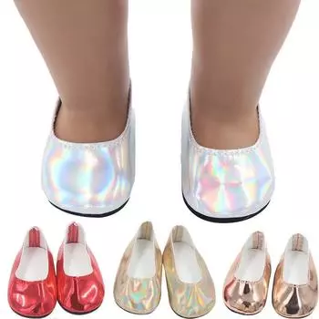 ПУ кожа ПУ кожа кукольная обувь белая реборн кукольная обувь глянцевая блестящая обувь тело куклы SH-0014-4