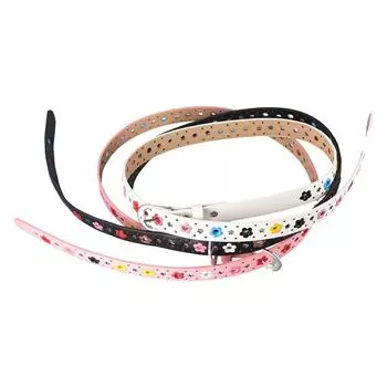 PU кожа унисекс полые бабочки цветы пояс регулируемые ремни поясной ремень детский ремень красный