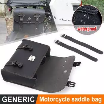 ПУ кожаная дорожная сумка для багажа мотоциклетная сумка круизер для Harley универсальная мотоциклетная боковая сумка водонепроницаемая сумка для инструментов седельные сумки чёрный