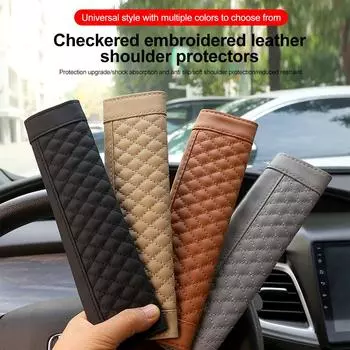 PU кожаный чехол для ремня безопасности автомобиля, защитный чехол для ремня безопасности, универсальная накладка для ремня безопасности автомобиля, украшение салона автомобиля чёрный