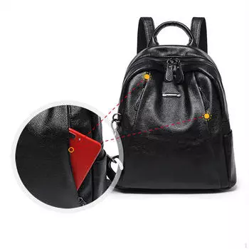PU кожаный рюкзак женский регулируемый ремень бизнес легкая многоцелевая сумка S