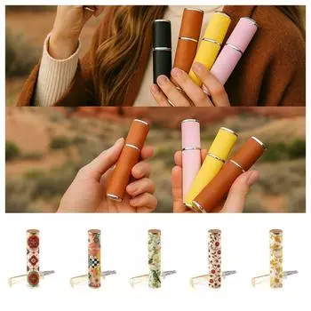 PU кожаный спрей вращающийся флакон 10 мл пустые косметические контейнеры новый мини флакон духов подарок 06