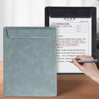 PU Leather A4 Leather Magnetic Buckle Folder Waterproof Storage File Bag Signature Clamp Business 07