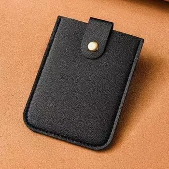 PU Leather Business Card Bag Pull-out Type Short Wallet Portable Card Holders Clutch Male