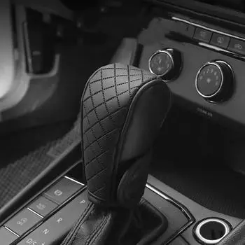 PU Leather Car Automatic Gear Shift Handle Cover Non-Slip Wear-resistant Shift Knob Decor Protective Covers Interior Accessories