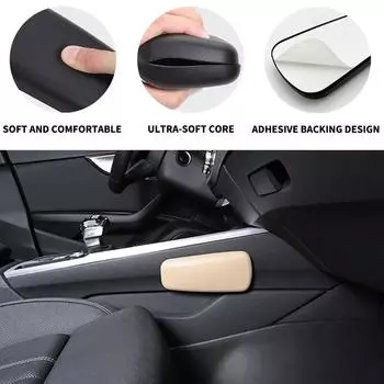 PU Leather Car Leg Knee Cushions Elbow Pad Auto Door Center Control Armrest Soft Pad Car Interior Leg Knee Thigh Support Cushion