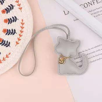 Pu Leather Cat Pendant Keychain Cute Animal Keyring Women Bag Charm Handbag Hanging Decoration For Girl Gifts