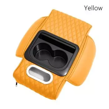 PU Leather Center Console Armrest Cushion Multifunctional Car Armrest Pillow Storage Box Universal
