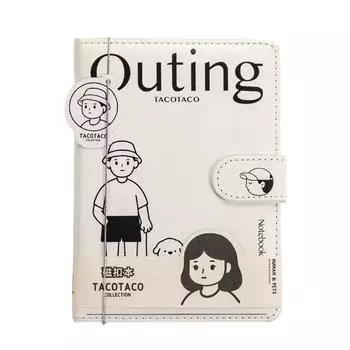PU Leather Cover Cartoon Diary Illustration Travel Notepad Vintage Personal Journal Business