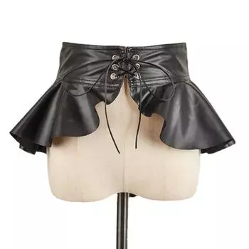 PU Leather Female Waistband Dress Girdle Wide Waist Belt Personality Cummerbunds with Skirt Female