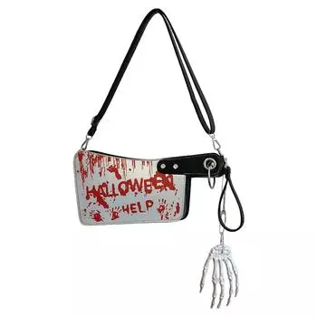 PU Leather Gothic Clutch Bag Adjustable Strap Crossbody Bag Halloween Sling Bag Novelty Handbag Ladies Shoulder Bag Satchel Bags Style 1