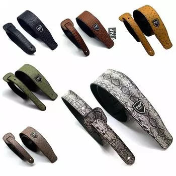 PU Leather Guitar Strap Embossed Bass Guitar Strap Electric Guitar Strap for Electric Guitar зелёный