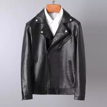 Куртка из искусственной кожи мужская осенне-зимняя новая корейская версия тренда свободная красивая кожаная куртка на одежде молодежное пальто M