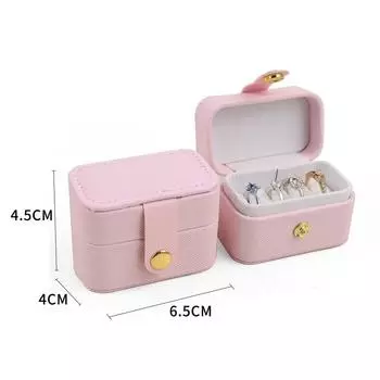 PU Leather Jewelry Box Organizer Flip Cover Storage Display Box Ring Earrings Holder Travel