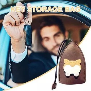 PU Leather Key Pouch PU Leather Key Bag Pull Out Key Sleeve Shockproof Protective Pull Out Key Case Exquisite Car Key Fob Holder CZECH REPUBLIC