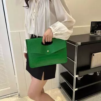 Pu Leather Ladies Clutch Bag Functional Handheld Bag Elegant Envelope Evening Bag Women чёрный