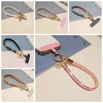 PU Leather Leather Wrist Mobile Phone Lanyard Phone Anti-loss Sling Lanyard Mobile Phone Case black