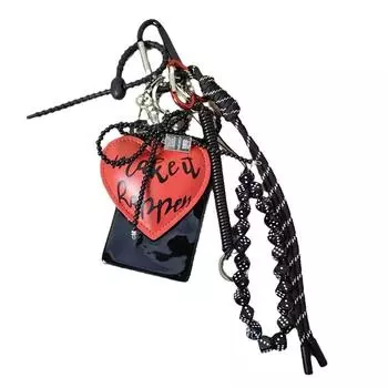 PU Leather Lovely Heart Shaped Keyring Ins Bag Charms Exquisite Car Keychain Party