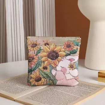 Pu Leather Mini Cosmetic Bag Flower Leaf Spring Bag Storage Bag Lipstick Storage Bag Outdoor C