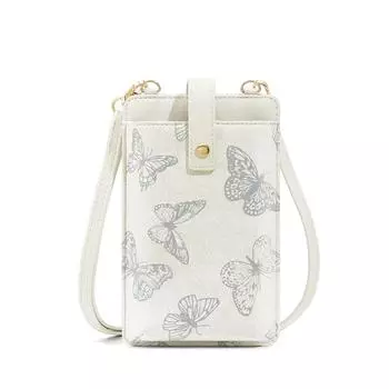PU Leather Mobile Phone Bag Butterfly Women s Messenger Bag Fashionable Phone Crossbody Bag Beach