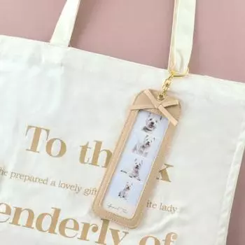 PU Leather Pet Photo Keychain Long Four Grid DIY Photo Clip Fashion PU Leather Keychain DIY Craft