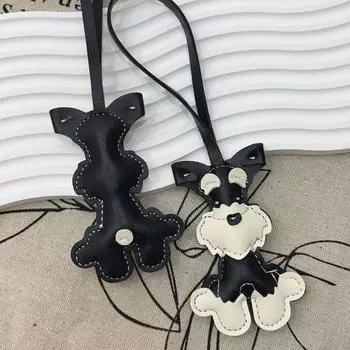 PU Leather PU Leather Hanger Dog Bag Pendant Multi-color Schnauzer Keychain Bag Ornament чёрный